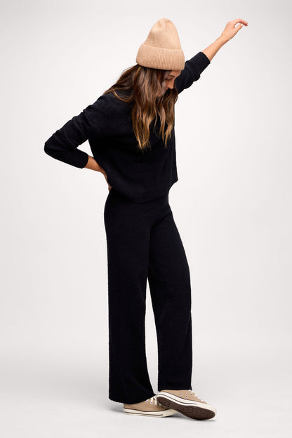 Boucle Sweater Pant | Black