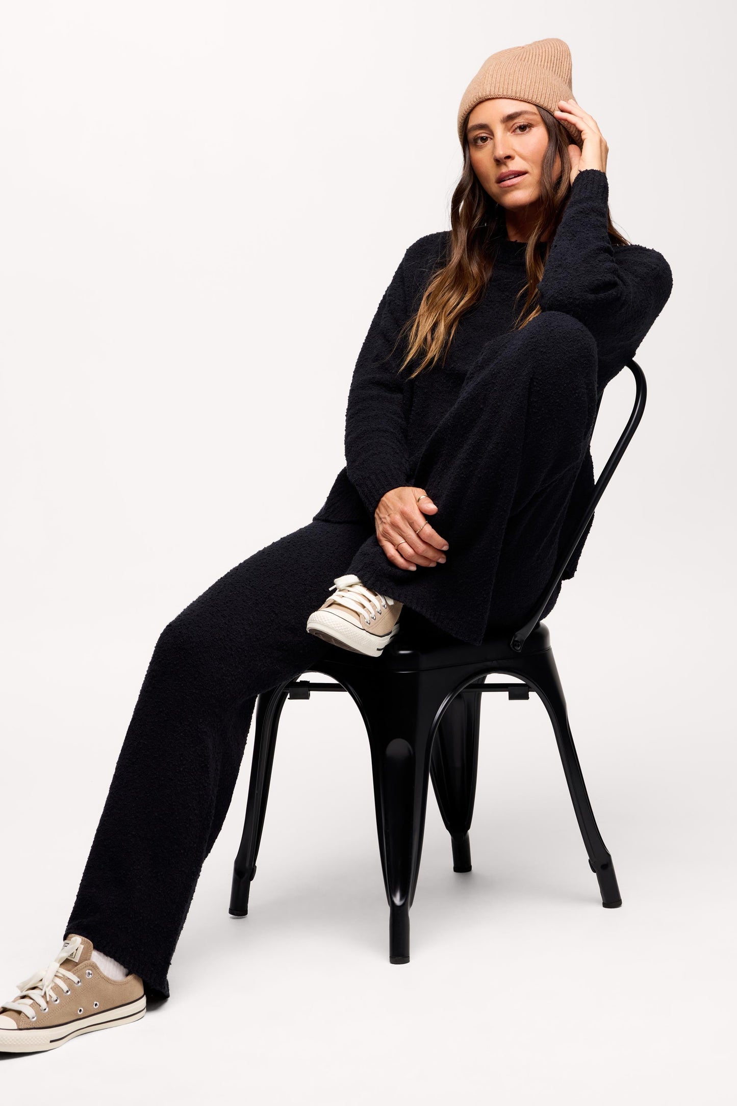Boucle Sweater Pant | Black