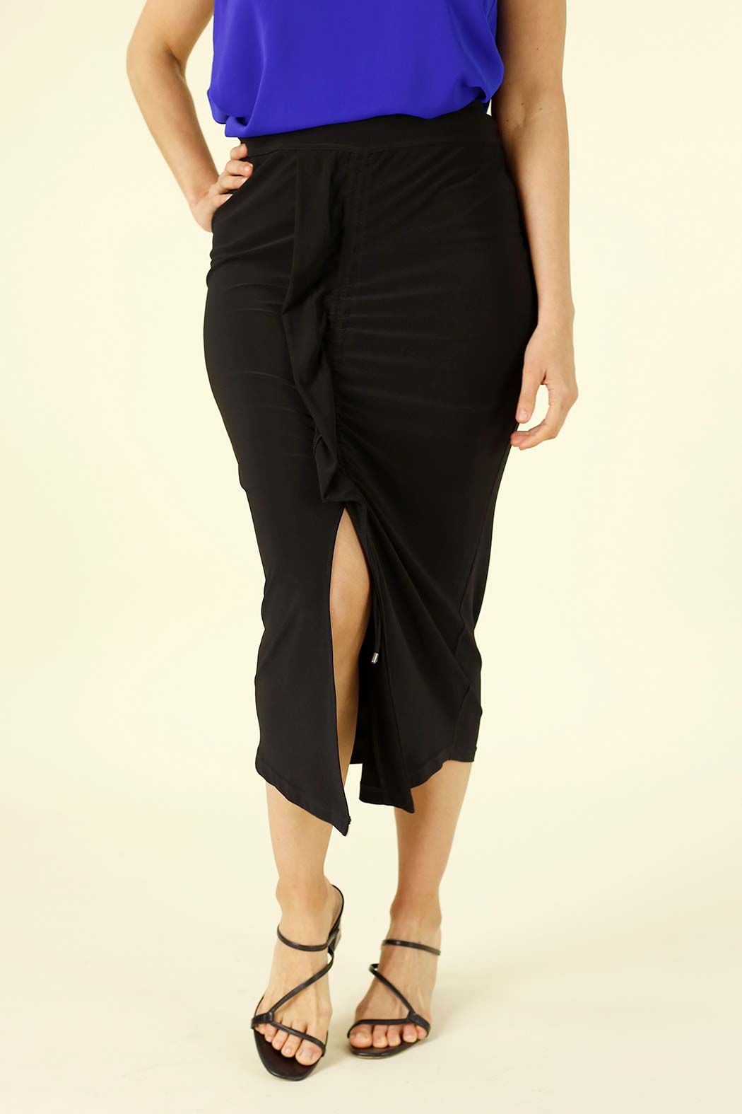 Black Jersey Tie Me Up Skirt - SALE