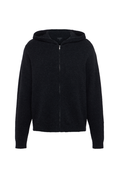 Cozy Knit Zip-Up Cardigan | Heather Black
