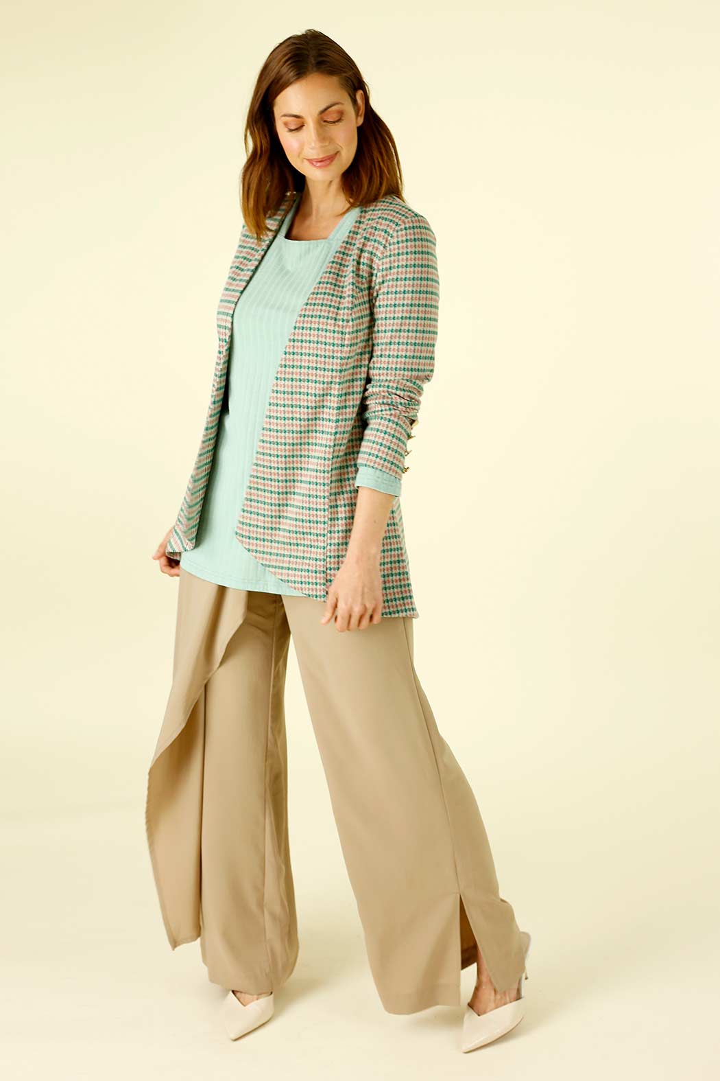 Beige Luxury Side Fold Pant - SALE
