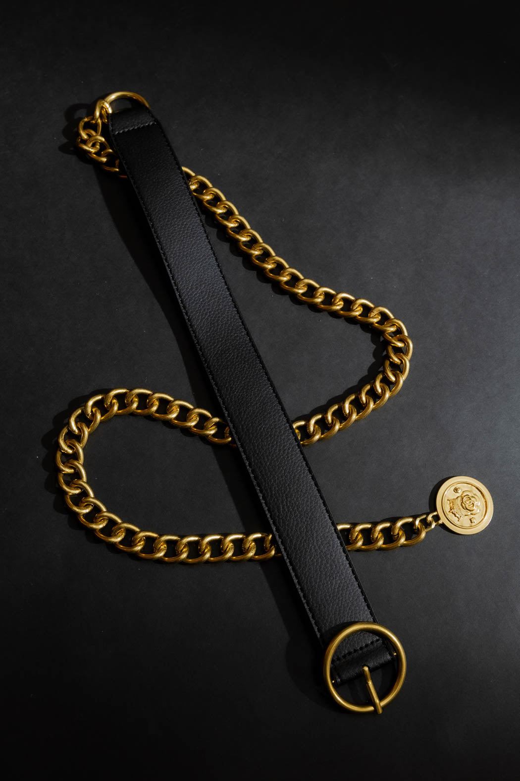 Black Coin Chain Belt Black S/M