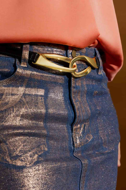 Black Gold Hook Belt Black O/S