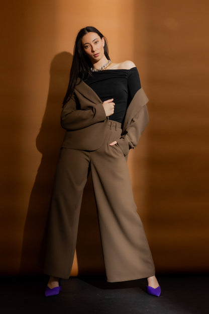 Black Tencel Drape Top