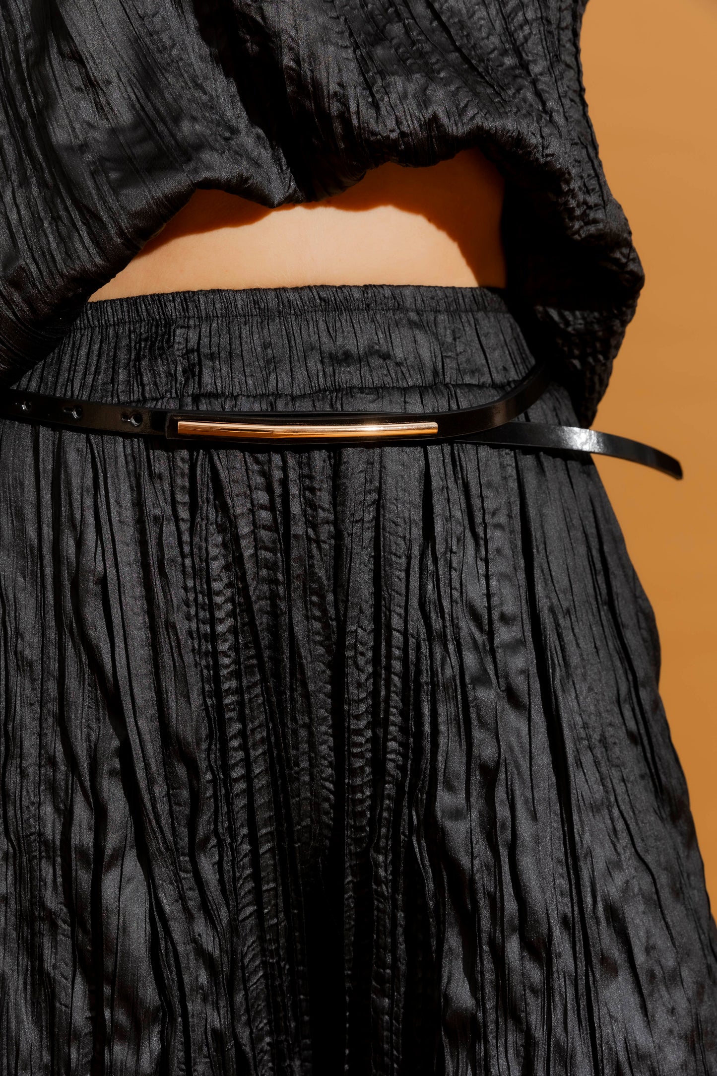 Black Metal Tip Belt Black Os