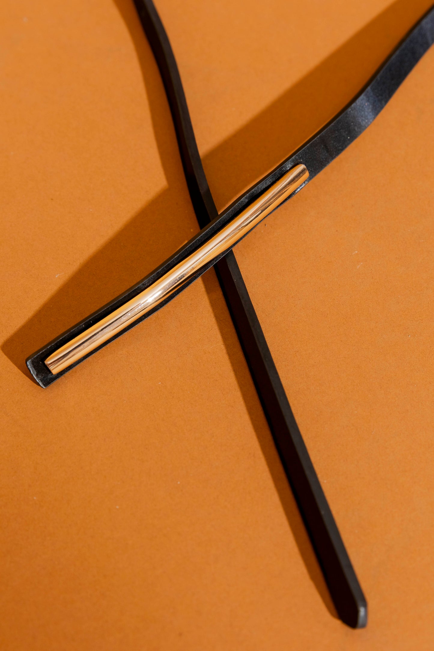 Black Metal Tip Belt Black Os