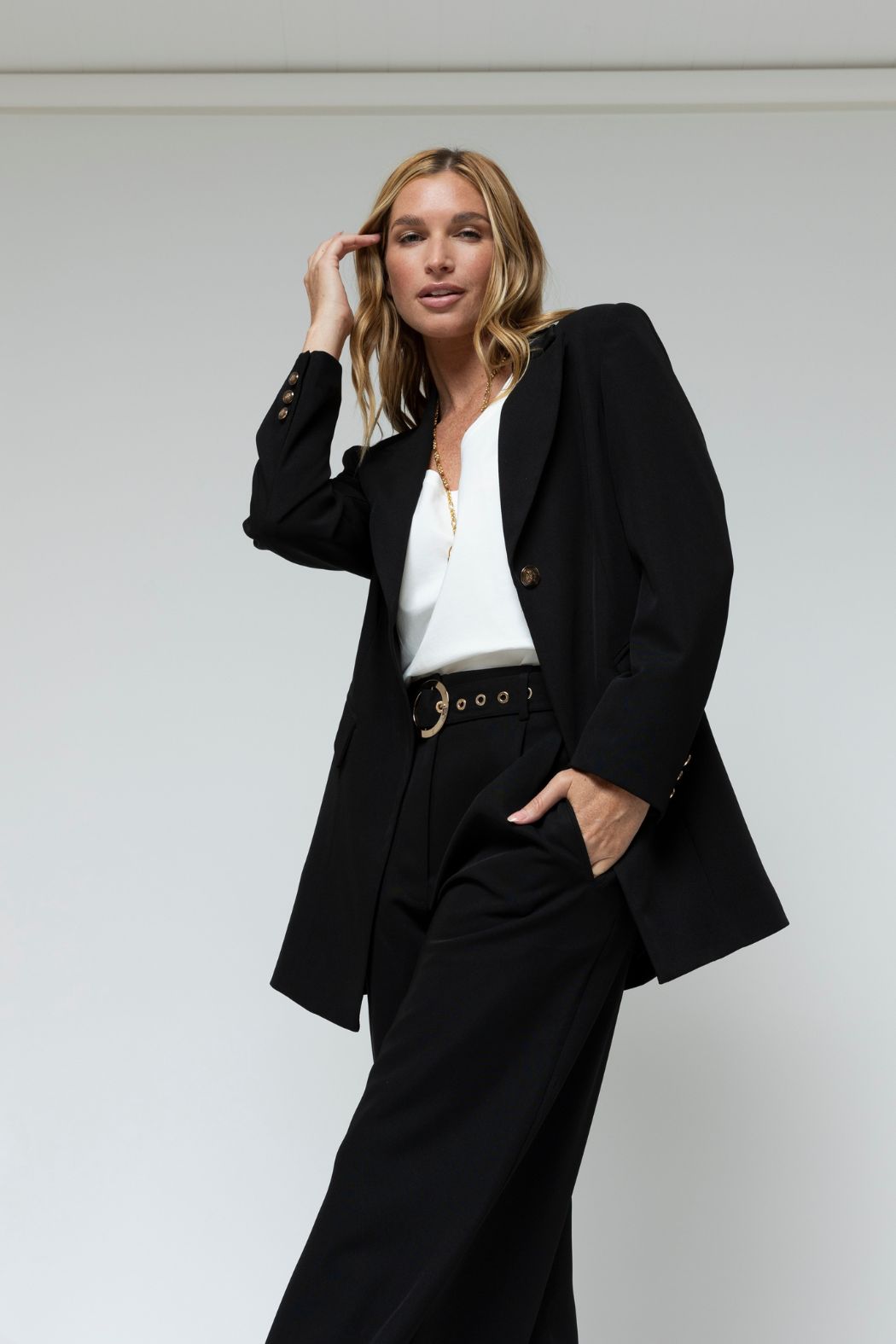 Black Cleo Twill Blazer - Sale