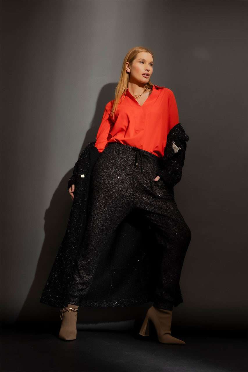 Bronze Lurex Pull On Jogger