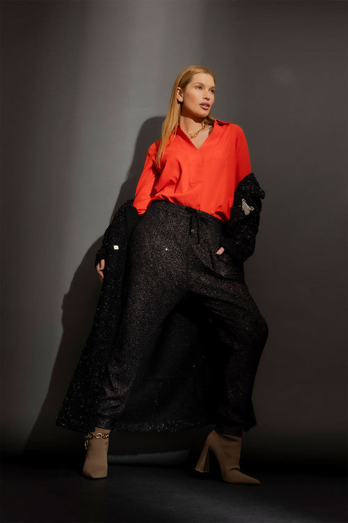 Bronze Lurex Pull On Jogger