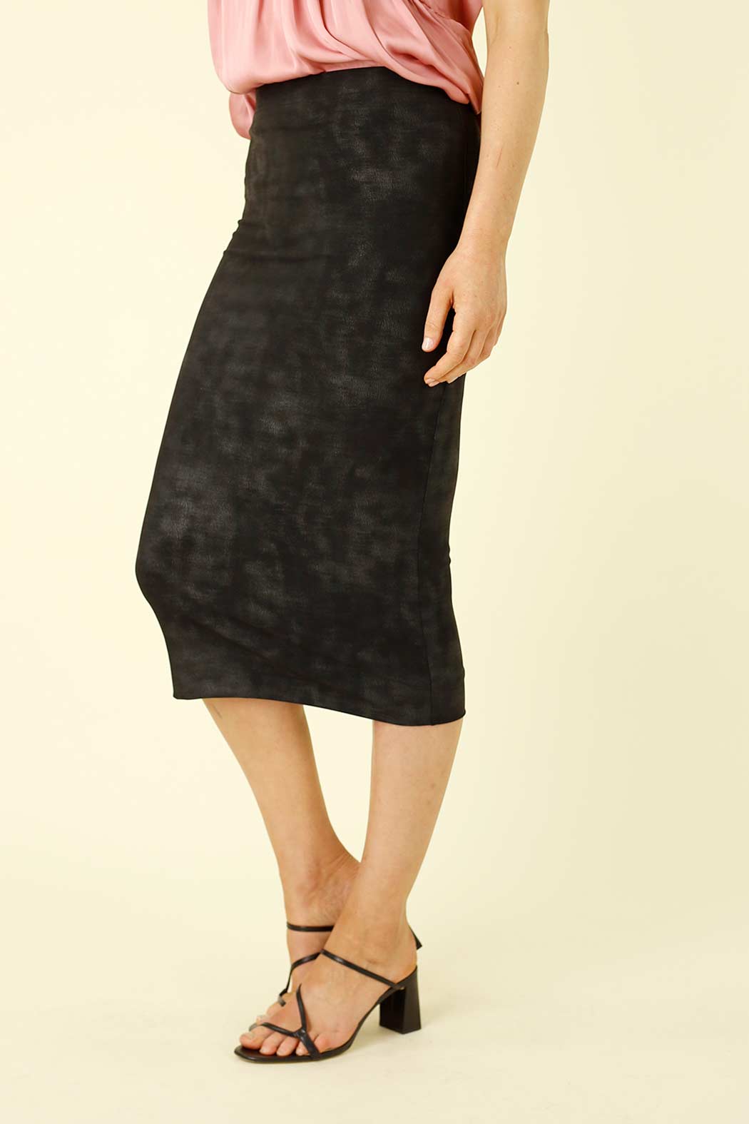 Black Leatherette Tube Skirt