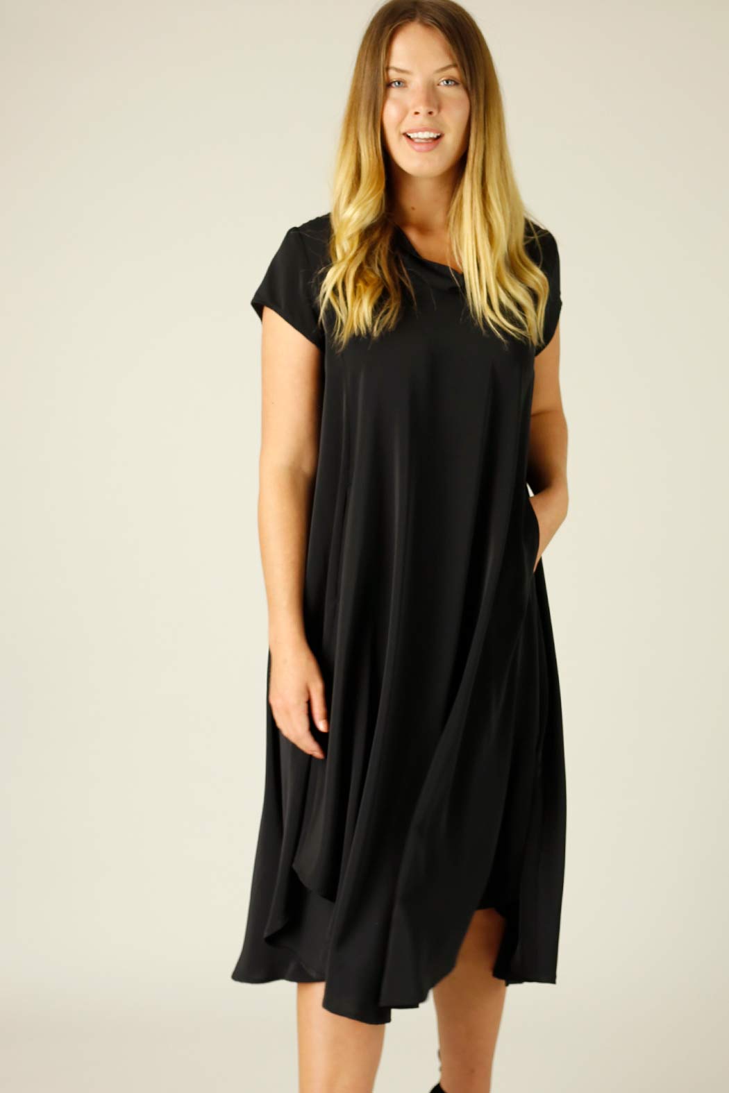 Black Soft Touch Baby Cowl Dress - SALE