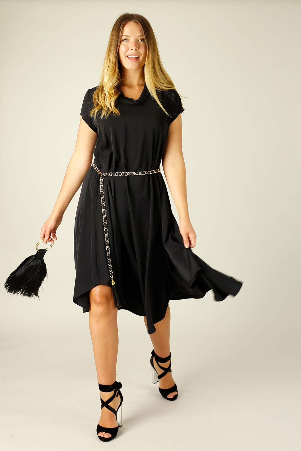 Black Soft Touch Baby Cowl Dress - SALE