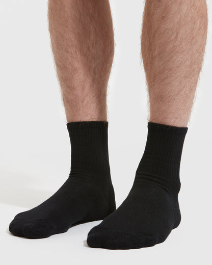 Black Half Crew Socks 3-Pack