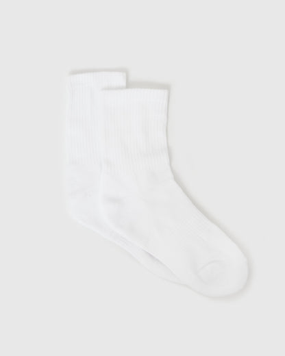 White Half Crew Socks 12-Pack