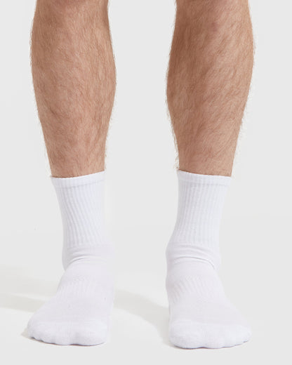 White Half Crew Socks 3-Pack