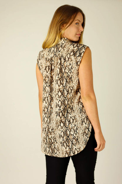 Brown Snake Crepe Blogger Cami - SALE