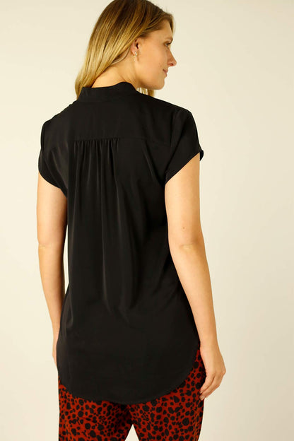 Black Soft Touch Cap Blogger Top