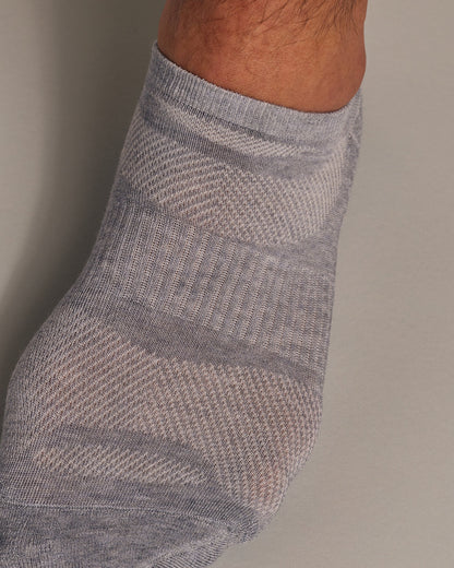 Heather Gray No Show Socks 3-Pack