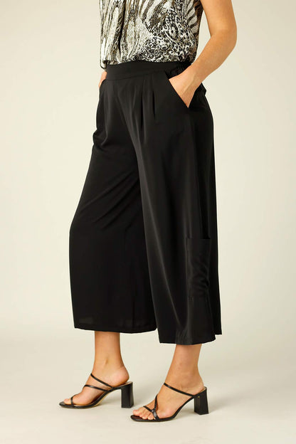 Black Soft Touch Cargo Culotte
