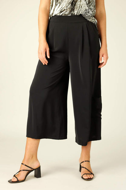 Black Soft Touch Cargo Culotte