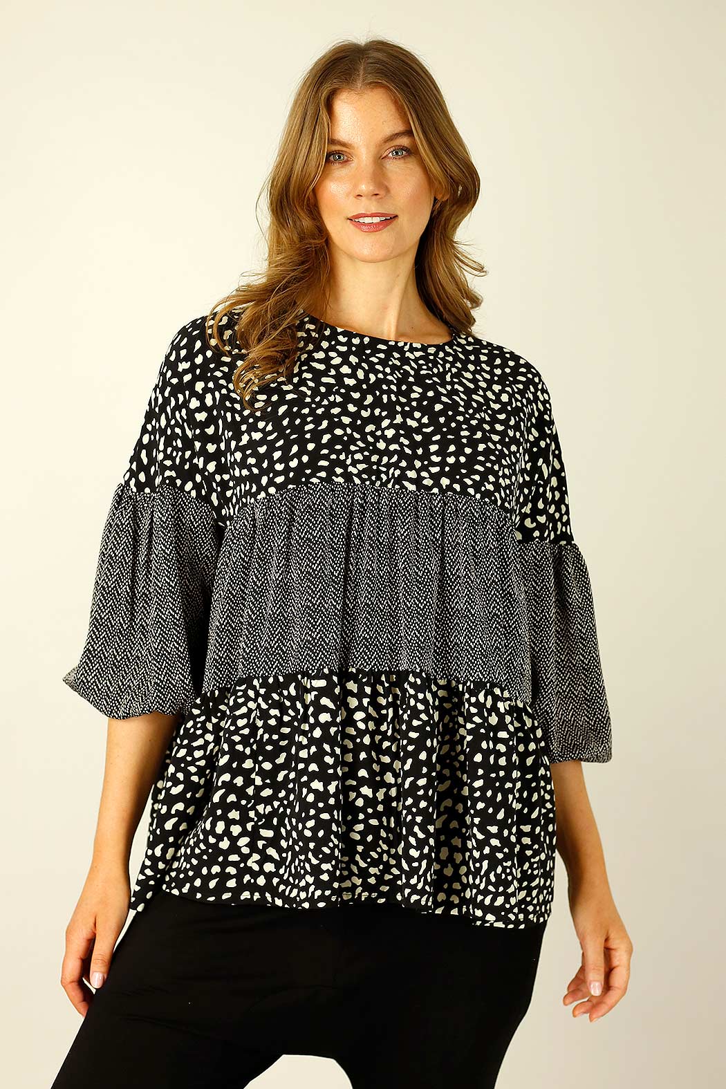 Black & White Nano Patchwork Top - SALE