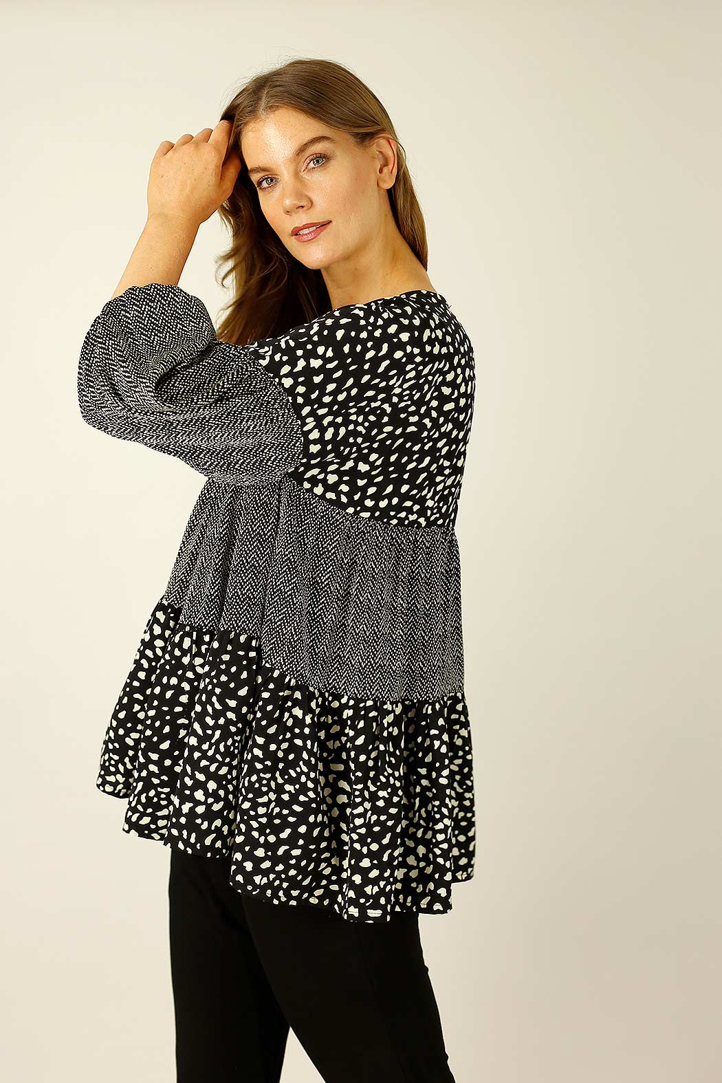 Black & White Nano Patchwork Top - SALE