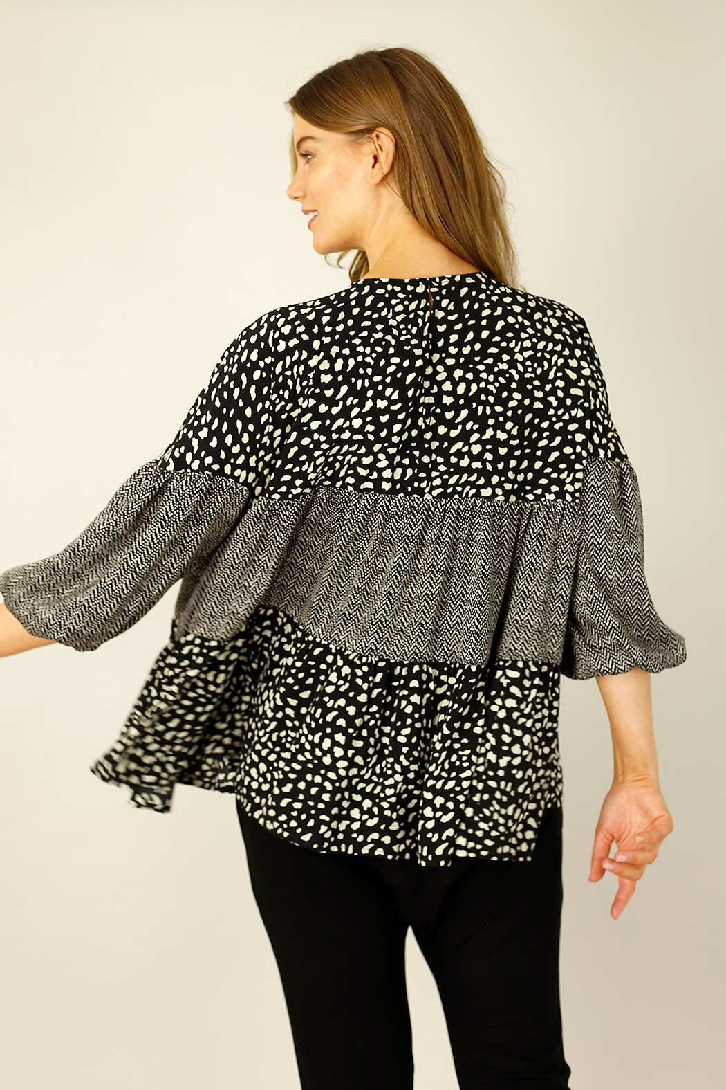 Black & White Nano Patchwork Top - SALE