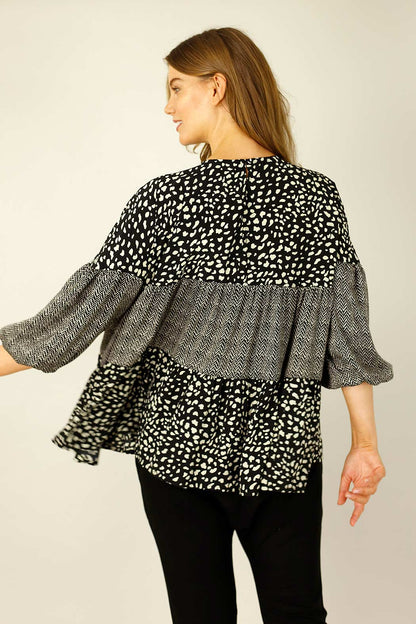 Black & White Nano Patchwork Top - SALE