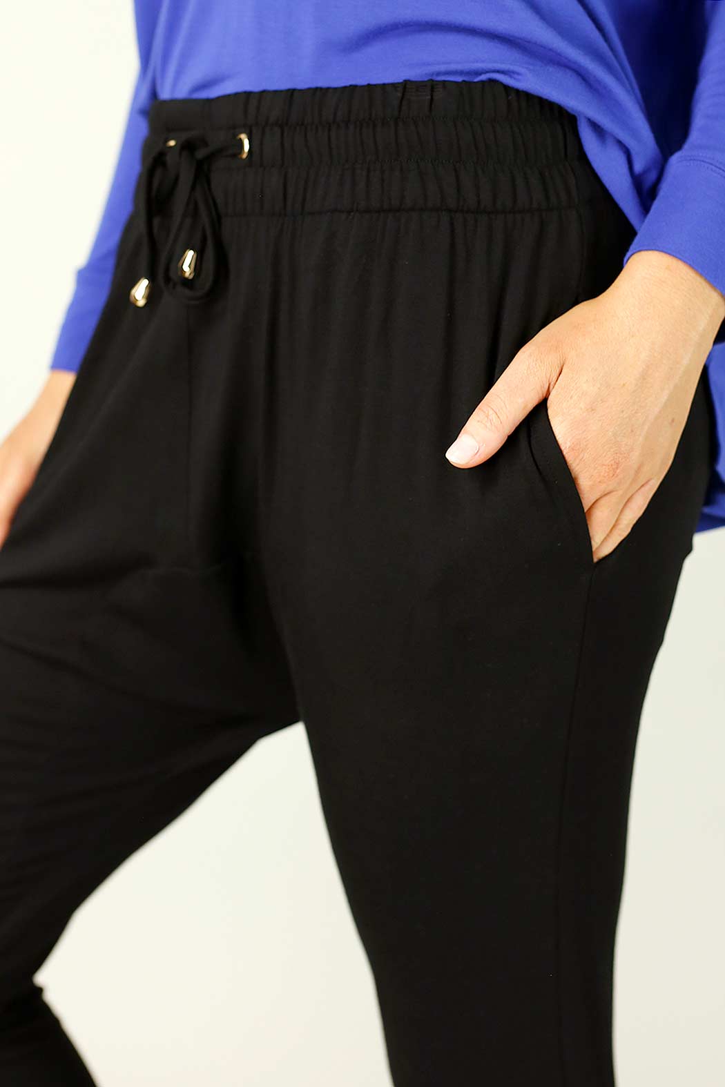 Black Bamboo Drop Crotch Pant - FINAL SALE
