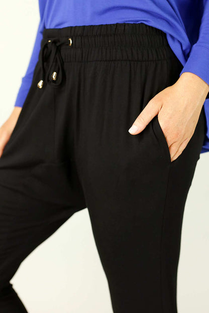 Black Bamboo Drop Crotch Pant - FINAL SALE