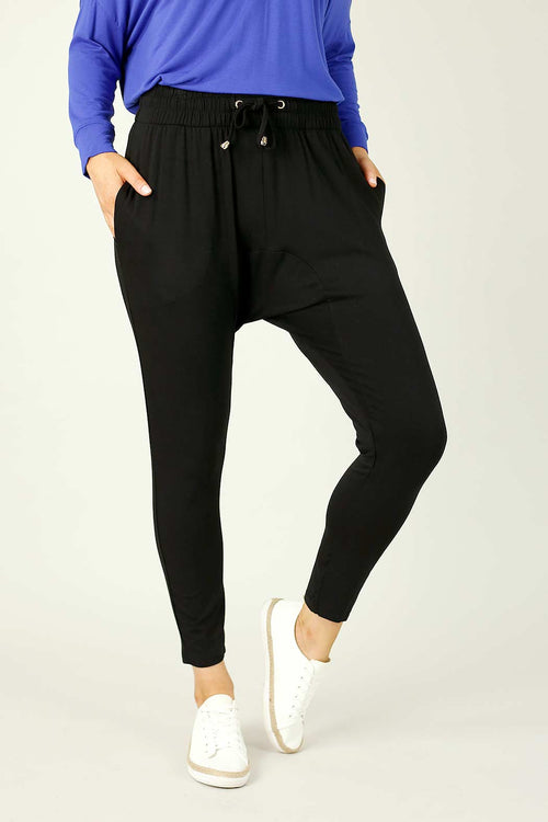 Black Bamboo Drop Crotch Pant - FINAL SALE