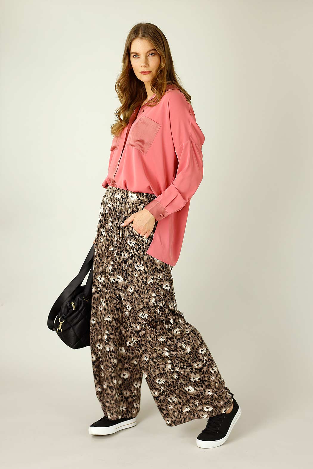 Brown Animal Print Pocket Culotte