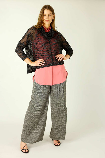Black Distressed Cowl Overtop -SALE