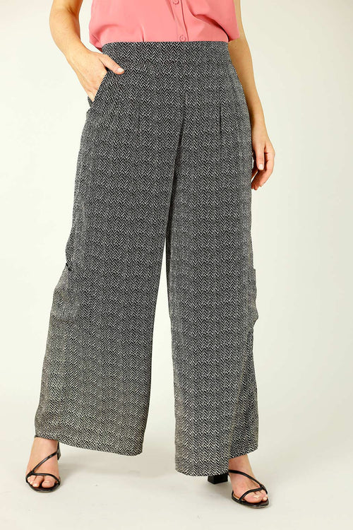 Black Spot Print Pocket Culotte - FINAL SALE