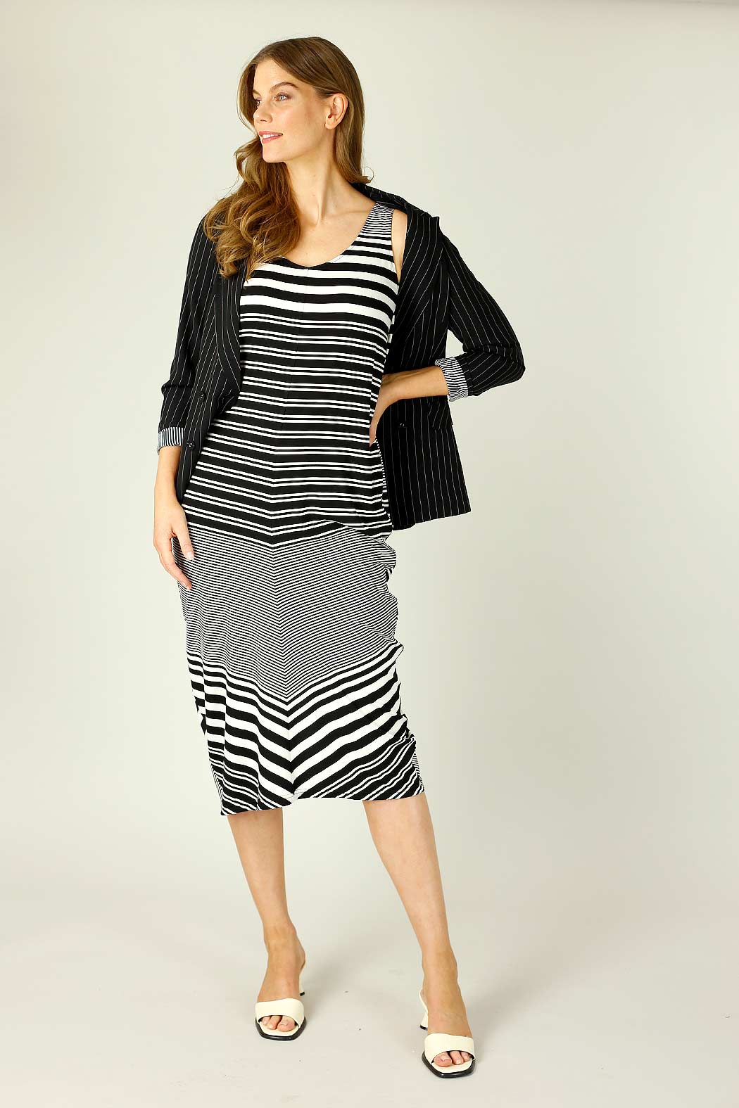 Black & White Stripe Jersey Wonderdress - FINAL SALE