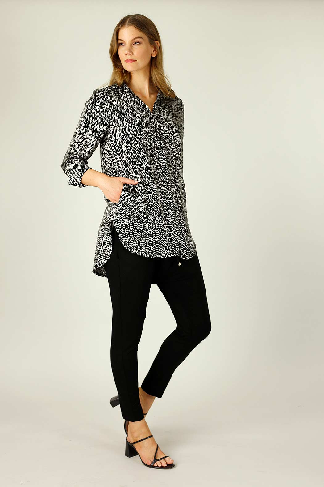 Black Spot Nano Cuffed Pocket Shirt - SALE