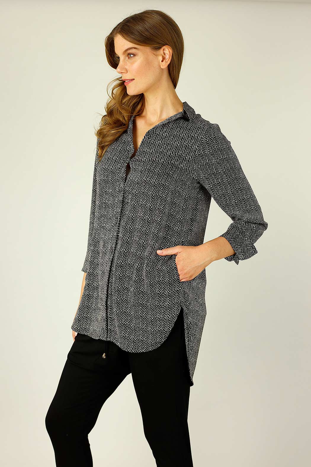 Black Spot Nano Cuffed Pocket Shirt - SALE