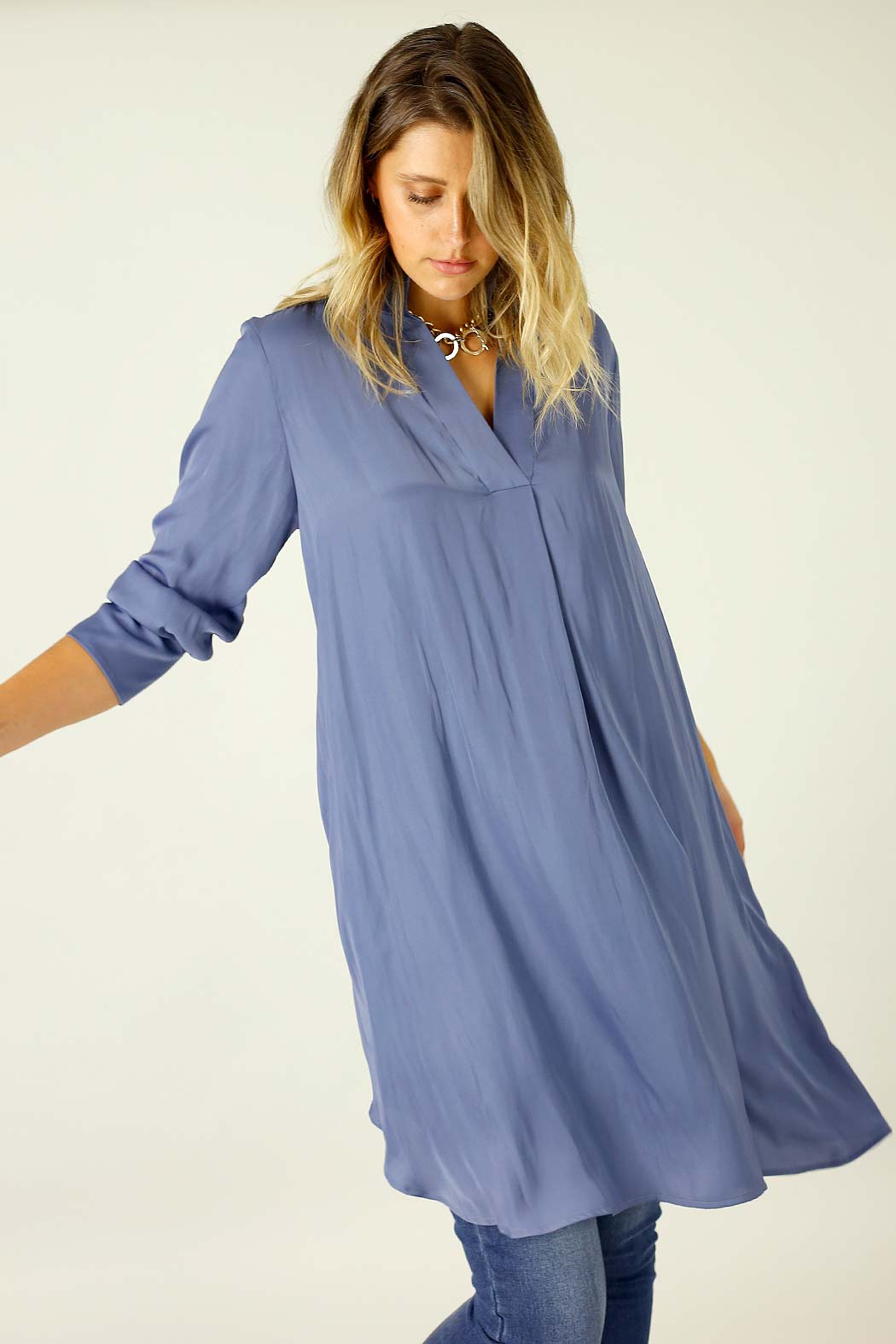 Chambray Seta Oversized Blogger Shirt - SALE