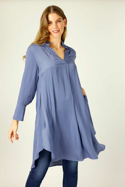 Chambray Seta Oversized Blogger Shirt - SALE