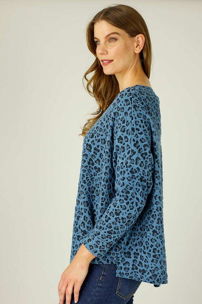 Blue Animal Jacquard Overtop - SALE