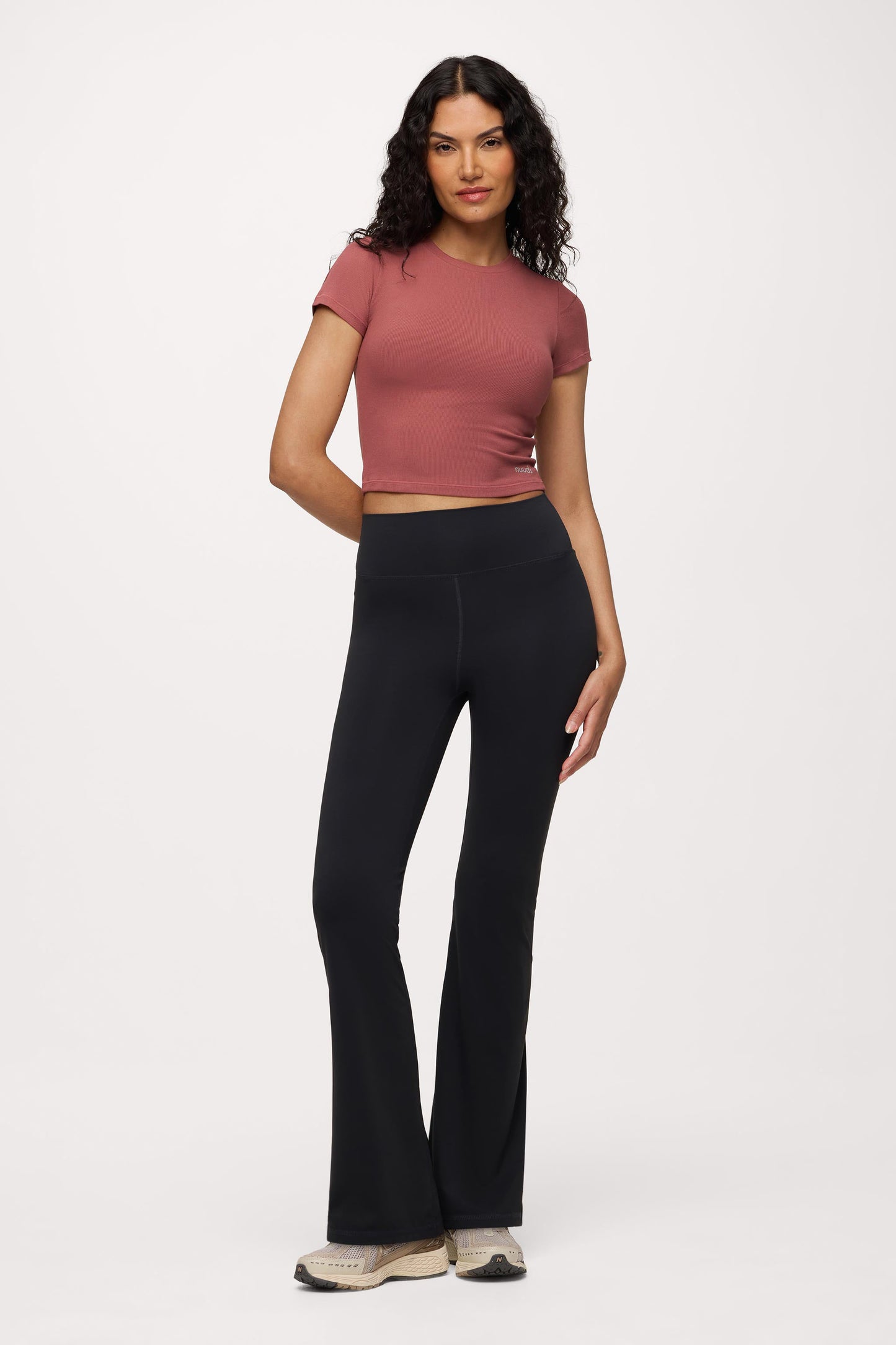 Sporty Rib Bra Tee | Mauve