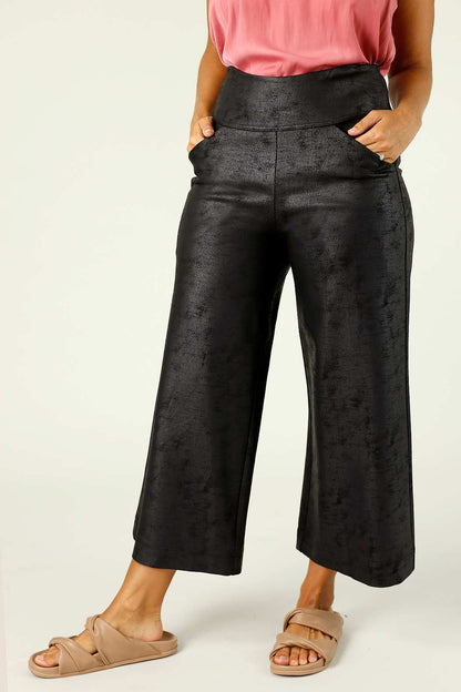 Black Leatherette Jet Culotte