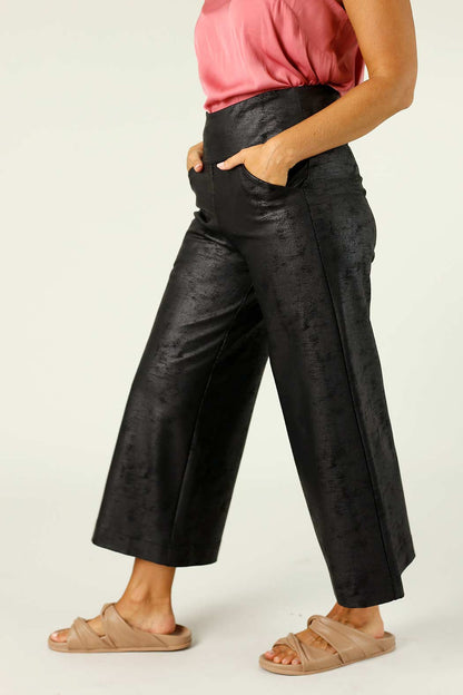 Black Leatherette Jet Culotte