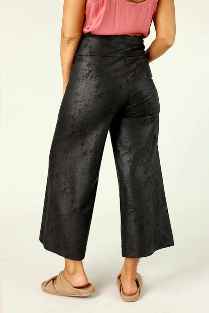 Black Leatherette Jet Culotte