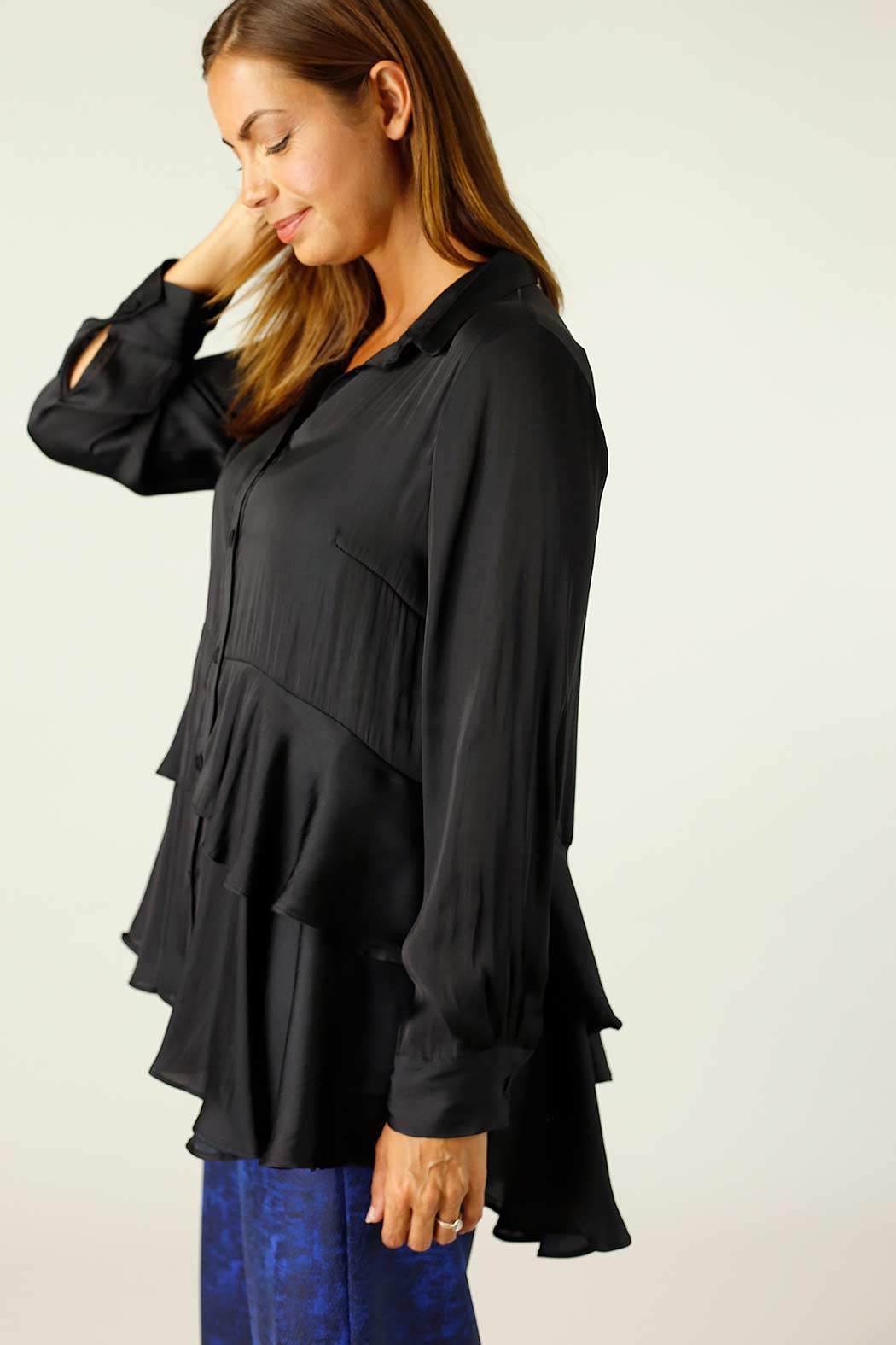 Black Silky Paris Shirt - SALE