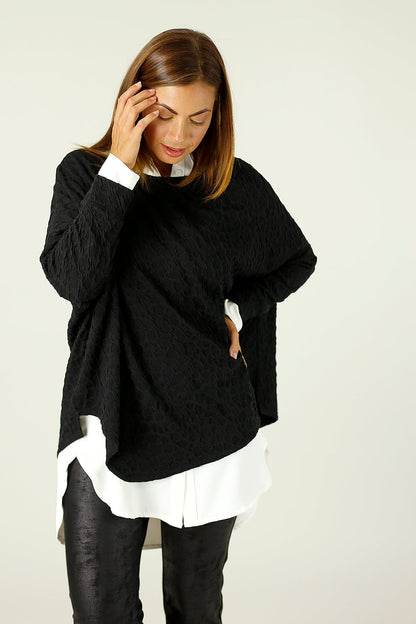 Black Animal Jacquard Overtop