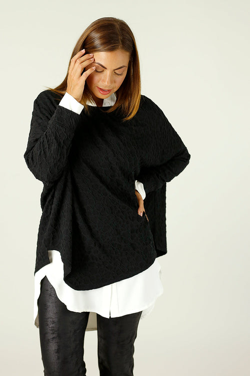 Black Animal Jacquard Overtop