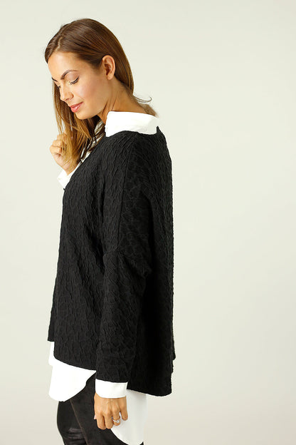 Black Animal Jacquard Overtop