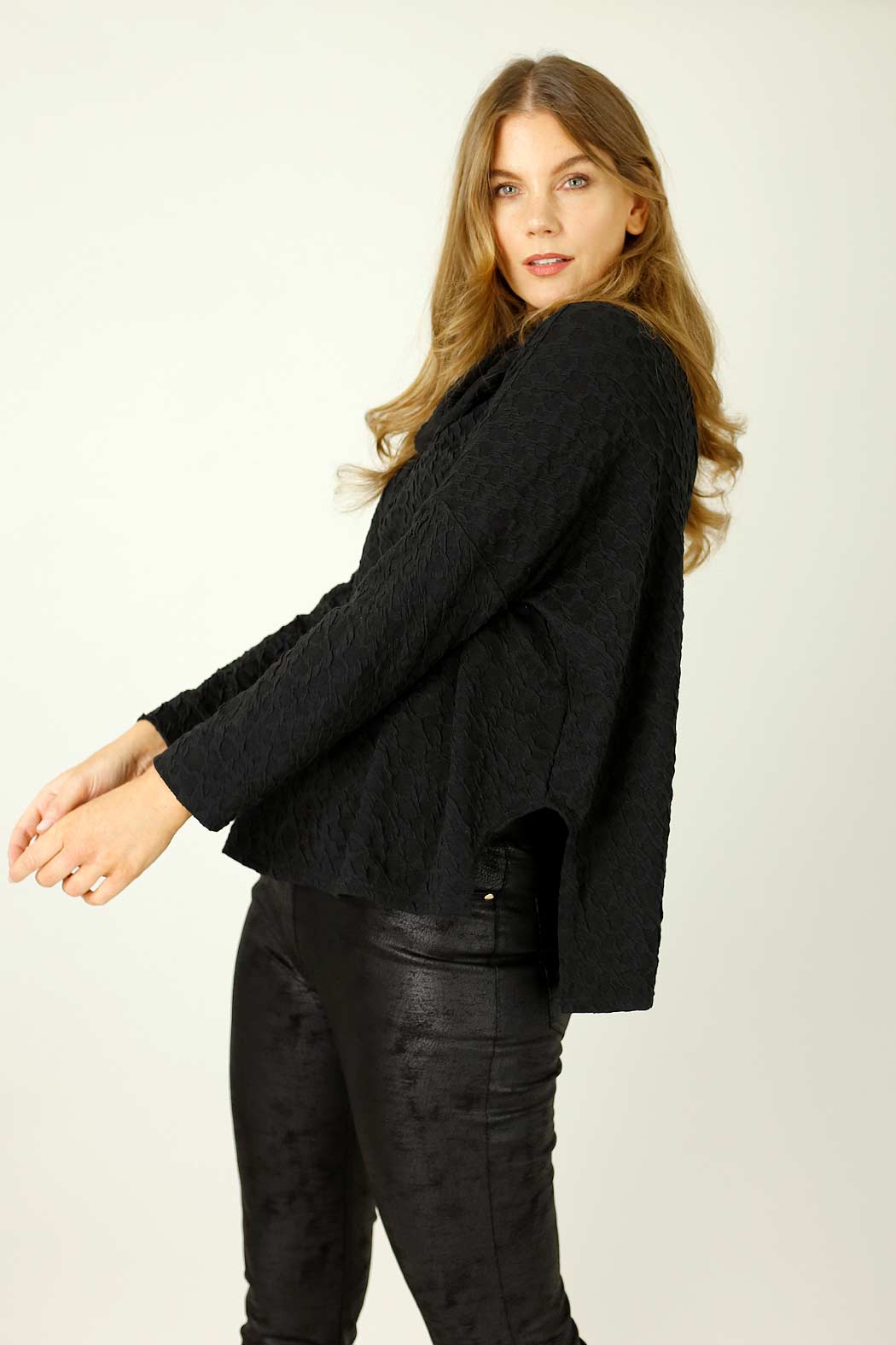 Black Animal Jacquard Turtleneck - SALE