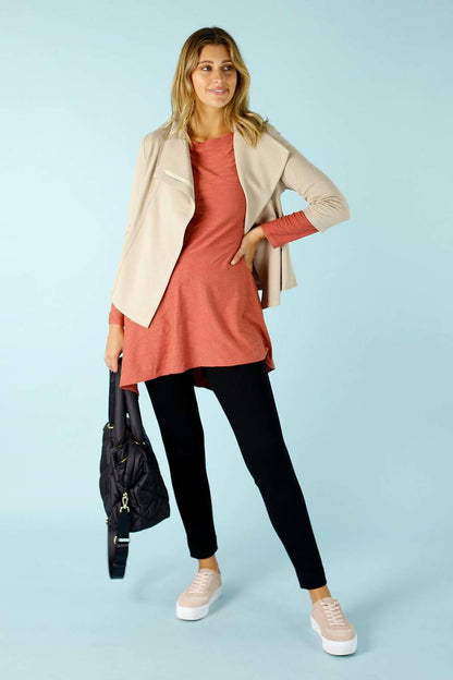 Beige Ponte Aviator Jacket - FINAL SALE